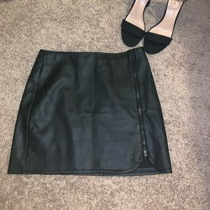 Leather mini skirt